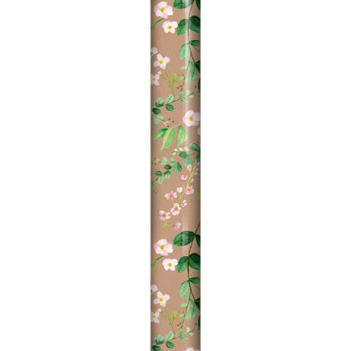Picture of KRAFT WITH FLOWERS WRAPPING ROLL 70CM X 2.5M
